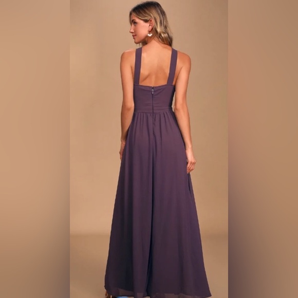 Lulu's Maxi Plum Dress Size Small - Picture 4 of 7